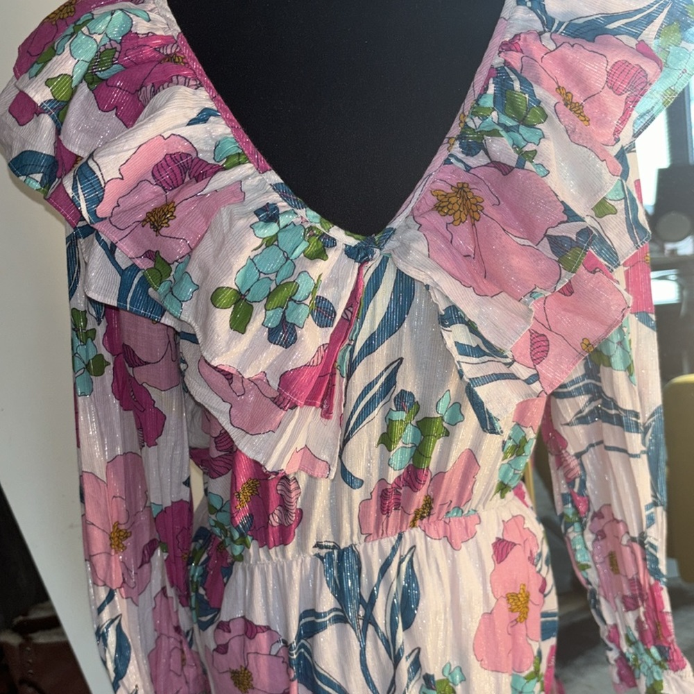 INC International Concept Flower Flowy Dress Size L